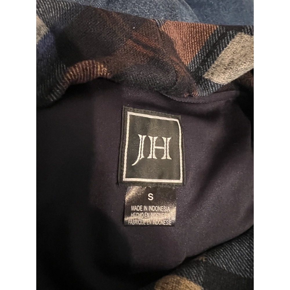 Jessica Howard JH Cowl Neck Sweater Dress Size S Brown Blue Plaid Fit &‎ Flare - Picture 3 of 4